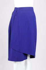 Recess Los Angeles Vintage Thierry Mugler Architectural Jacket Wrap Skirt Suit Set Fins Fitted Waist Violet Purple