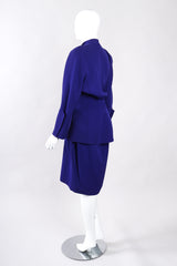 Recess Los Angeles Vintage Thierry Mugler Architectural Jacket Wrap Skirt Suit Set Fins Fitted Waist Violet Purple