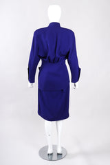Recess Los Angeles Vintage Thierry Mugler Architectural Jacket Wrap Skirt Suit Set Fins Fitted Waist Violet Purple