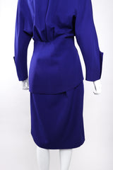 Recess Los Angeles Vintage Thierry Mugler Architectural Jacket Wrap Skirt Suit Set Fins Fitted Waist Violet Purple