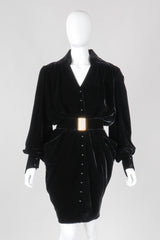 Recess Los Angeles Vintage Thierry Mugler Velvet Buckle Dress