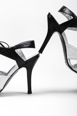 Recess Los Angeles Vintage Thierry Mugler Graphic B&W Black And White Ankle Strap Heels