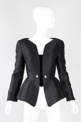 Recess Los Angeles Vintage Thierry Mugler Contoured Silk Peplum Jacket & Skirt Suit Set