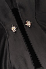 Recess Los Angeles Vintage Thierry Mugler Contoured Silk Peplum Jacket & Skirt Suit Set