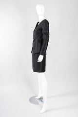 Recess Los Angeles Vintage Thierry Mugler Contoured Silk Peplum Jacket & Skirt Suit Set