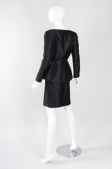 Recess Los Angeles Vintage Thierry Mugler Contoured Silk Peplum Jacket & Skirt Suit Set
