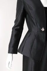 Recess Los Angeles Vintage Thierry Mugler Contoured Silk Peplum Jacket & Skirt Suit Set
