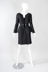 Contoured Peplum Jacket & Skirt Set