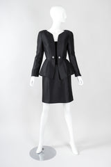 Contoured Peplum Jacket & Skirt Set