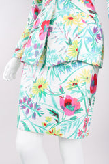 Recess Los Angeles Designer Consignment Vintage Thierry Mugler Floral Watercolor Matelassé Jacket & Skirt Suit Set