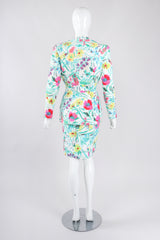 Recess Los Angeles Designer Consignment Vintage Thierry Mugler Floral Watercolor Matelassé Jacket & Skirt Suit Set
