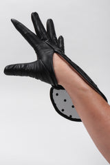 Recess Los Angeles Vintage Thomasine Short Leather Dot Mesh Cuff Gloves