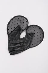 Recess Los Angeles Vintage Thomasine Short Leather Dot Mesh Cuff Gloves