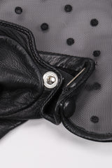 Recess Los Angeles Vintage Thomasine Short Leather Dot Mesh Cuff Gloves