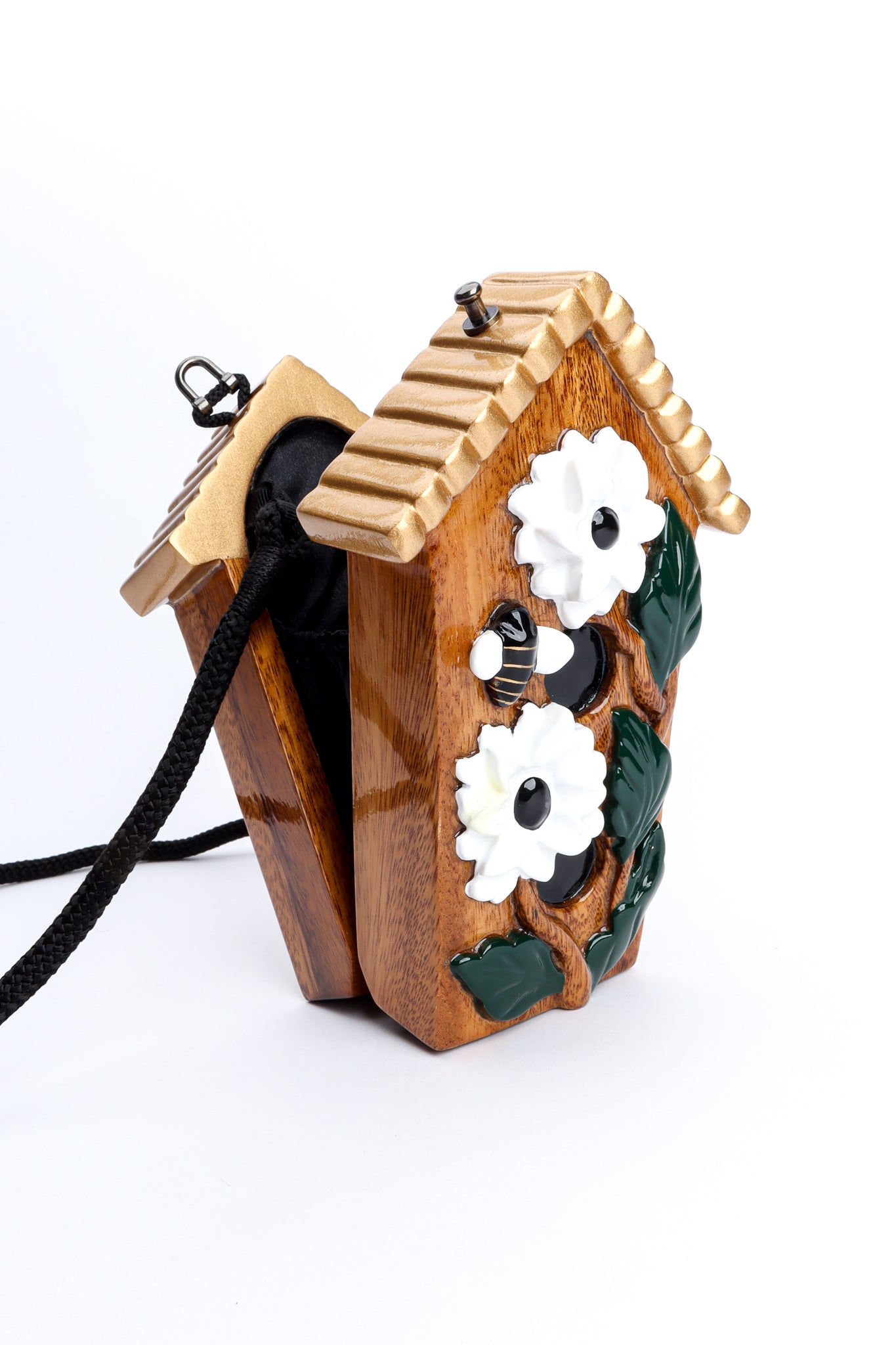 Vintage Timmy Woods Wearable Art Birdhouse Box Bag open at Recess Los Angeles