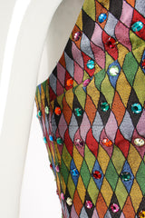 Vintage Todd Oldham Rainbow Rhinestone Harlequin Vest on Mannequin run at Recess Los Angeles