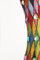 Vintage Todd Oldham Rainbow Rhinestone Harlequin Vest threads at Recess Los Angeles
