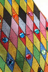 Vintage Todd Oldham Rainbow Rhinestone Harlequin Vest runs at Recess Los Angeles