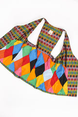 Vintage Todd Oldham Rainbow Rhinestone Harlequin Vest lining at Recess Los Angeles
