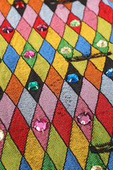 Vintage Todd Oldham Rainbow Rhinestone Harlequin Vest front wear at Recess Los Angeles