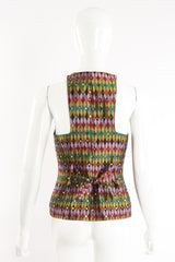 Vintage Todd Oldham Rainbow Rhinestone Harlequin Vest on Mannequin back at Recess Los Angeles