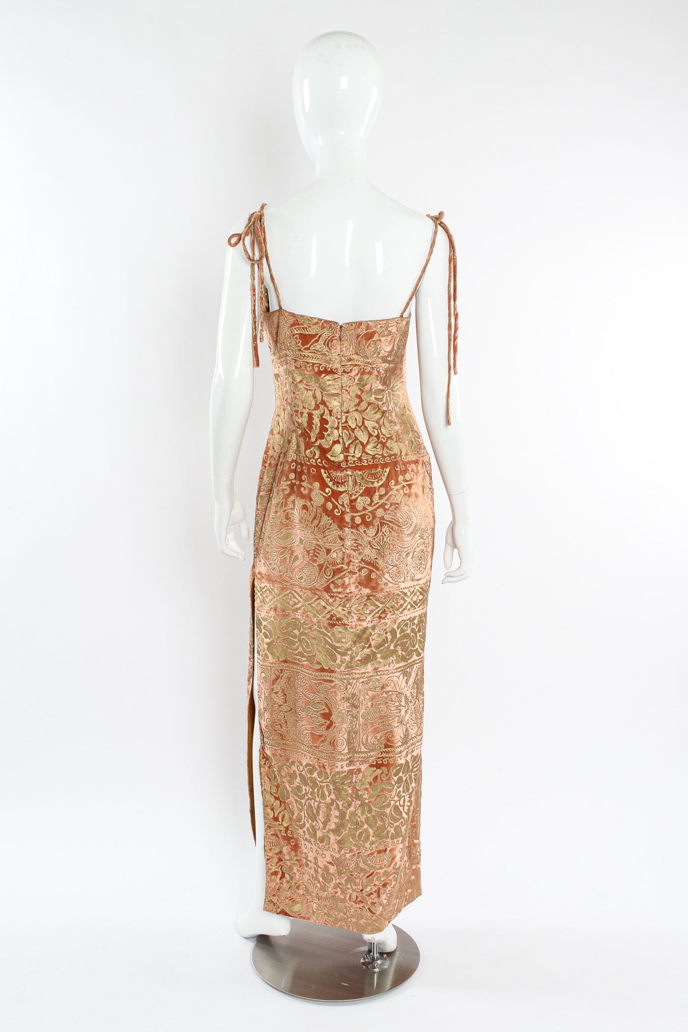 Vintage Todd Oldham Floral Velvet Dress mannequin back @ Recess LA