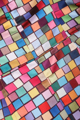 Recess Los Angeles Vintage Todd Oldham Satin Mod Square Confetti Print Cocktail Dress