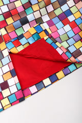 Recess Los Angeles Vintage Todd Oldham Satin Mod Square Confetti Print Cocktail Dress