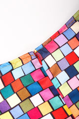 Recess Los Angeles Vintage Todd Oldham Satin Mod Square Confetti Print Cocktail Dress