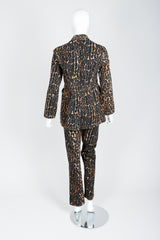 Recess Vintage Todd Oldham Leopard Print Denim Jacket & Pant Set On Mannequin, back