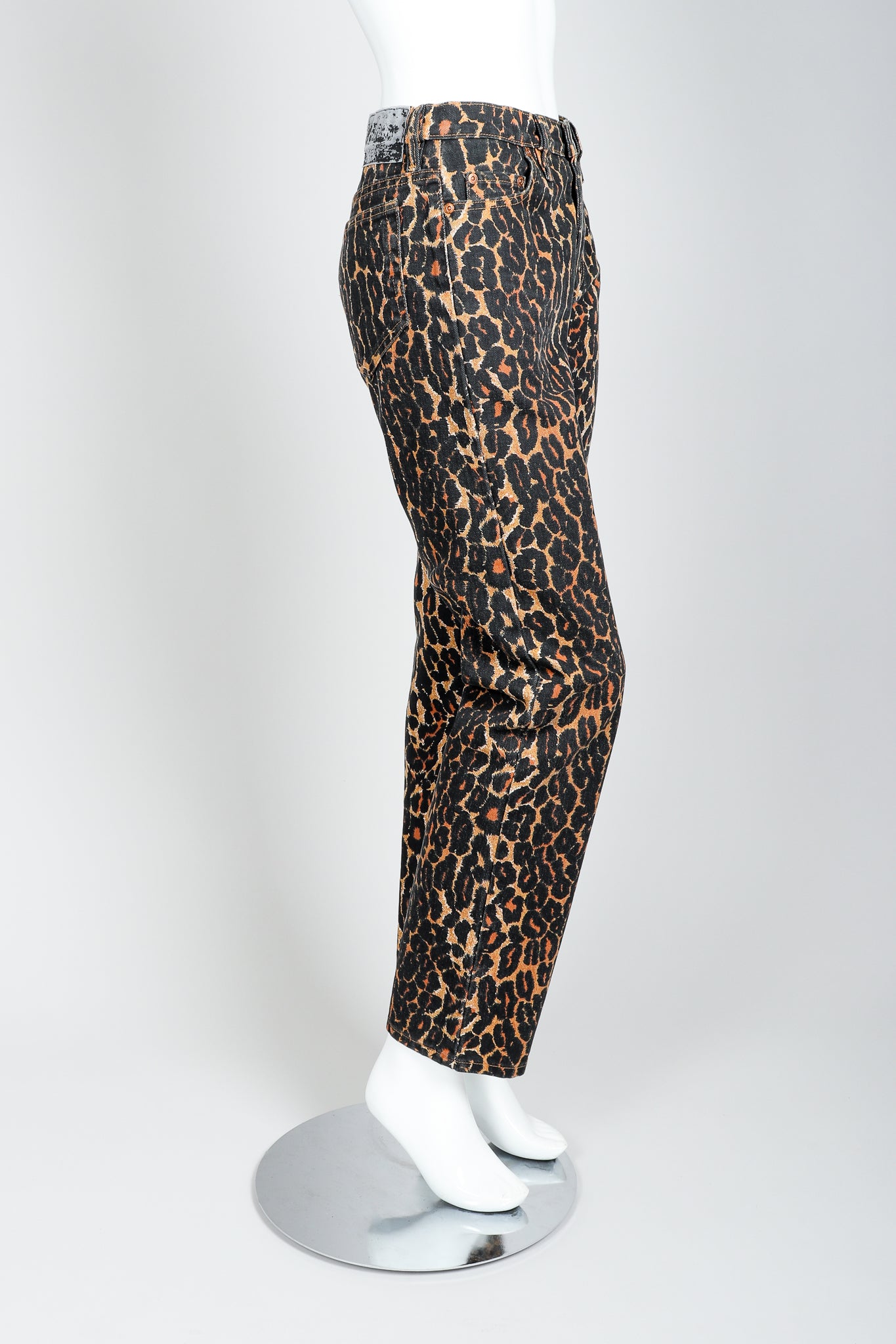 Recess Vintage Todd Oldham Leopard Print Jean On Mannequin, side view