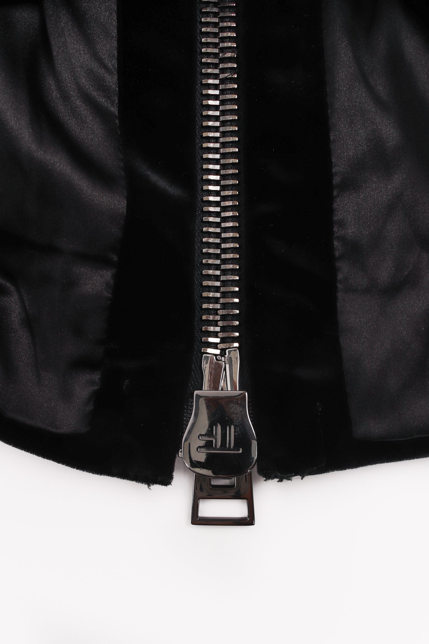 Vintage Tom Ford Velvet Zipper Cocktail Sheath Dress zipper detail at Recess Los Angeles