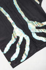 Recess Vintage Terry + Toni black Metallic Paint Pour Jacket on white background, back view