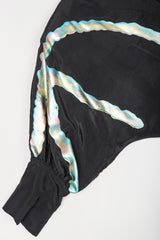 Recess Vintage Terry + Toni black Metallic Paint Pour Jacket dolman sleeve detail