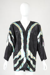 Recess Vintage Terry + Toni black Metallic Paint Pour Jacket on white mannequin, front