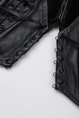 Recess Los Angeles Vintage Trashy Lingerie Cropped Leather Bralette Vest