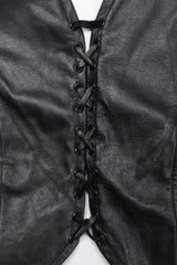 Recess Los Angeles Vintage Trashy Lingerie Cropped Leather Bralette Vest