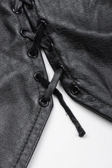 Recess Los Angeles Vintage Trashy Lingerie Cropped Leather Bralette Vest