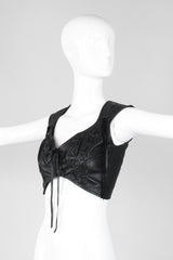 Recess Los Angeles Vintage Trashy Lingerie Cropped Leather Bralette Vest