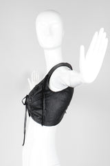 Recess Los Angeles Vintage Trashy Lingerie Cropped Leather Bralette Vest