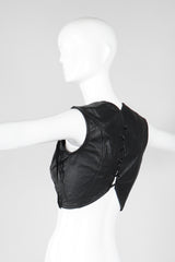 Recess Los Angeles Vintage Trashy Lingerie Cropped Leather Bralette Vest