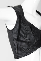 Recess Los Angeles Vintage Trashy Lingerie Cropped Leather Bralette Vest