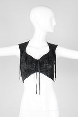 Recess Los Angeles Vintage Trashy Lingerie Cropped Leather Bralette Vest