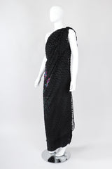 Recess Los Angeles Vintage Travilla One-Shoulder Velvet Burnout Dress