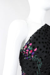 Recess Los Angeles Vintage Travilla One-Shoulder Velvet Burnout Dress