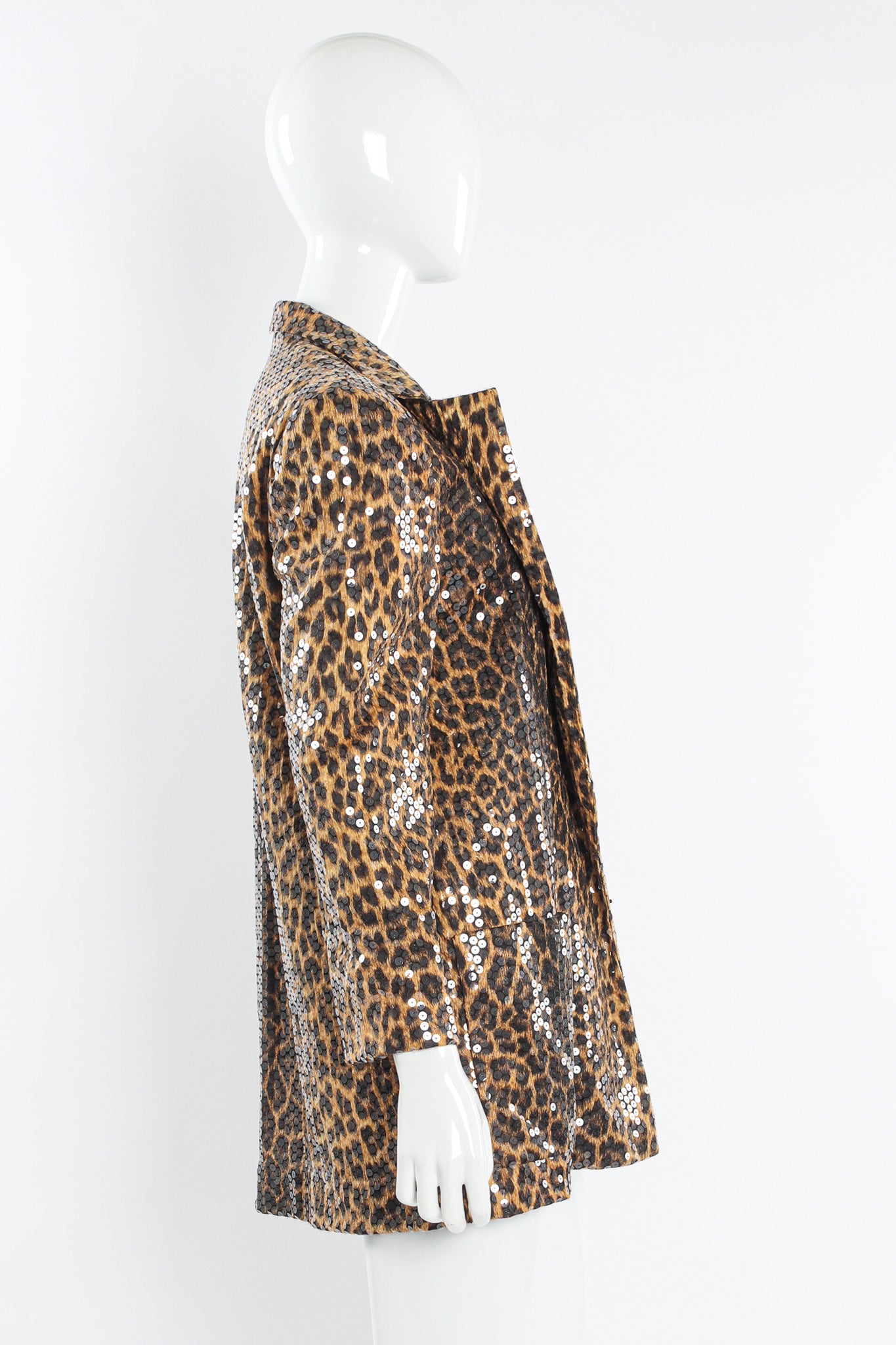 Vintage Travilla Sequin Leopard Print Blazer mannequin side @ Recess Los Angeles