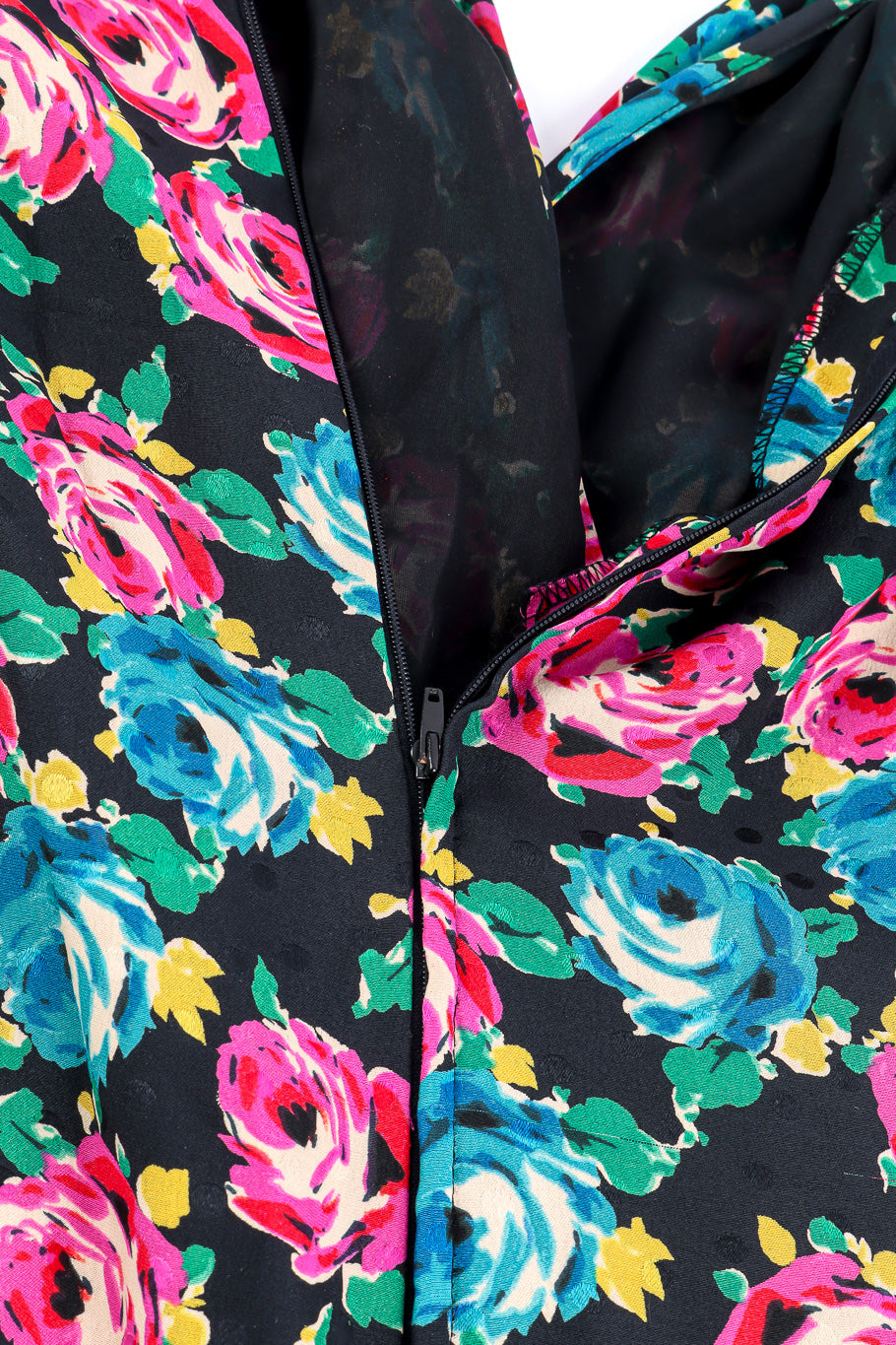 Emanuele Ungaro rose print silk dress back zipper @recessla