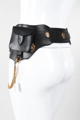 Recess Los Angeles Vintage Ugo Correani Leather Chain Holster Corset Belt
