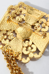 Vintage Ugo Correani Maltese Crest Lead Choker Chain Brooch Backside Pin