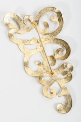 Vintage Ugo Correani Baroque Matte Swirl Brooch Backside at Recess Los Angeles